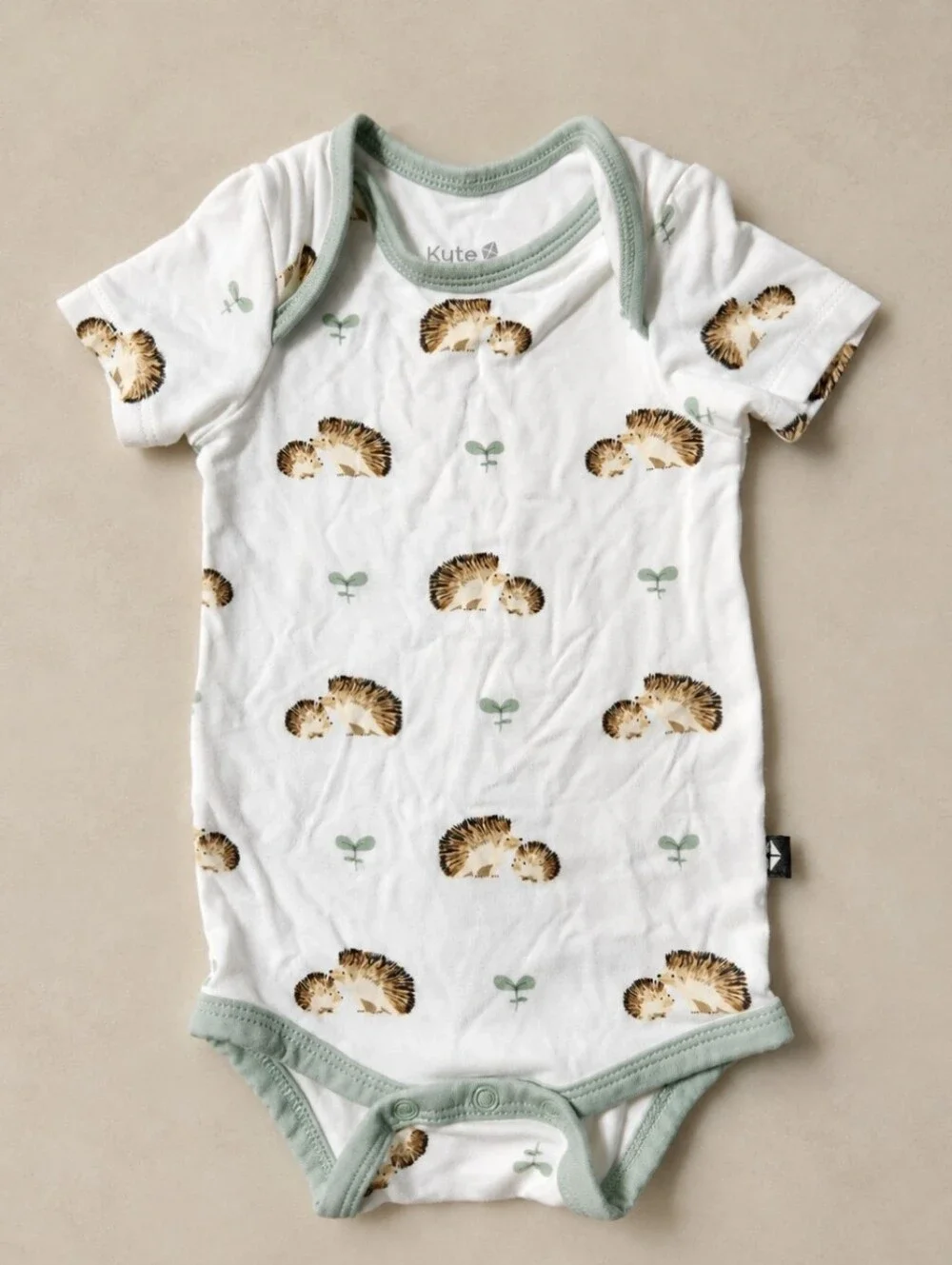 Kyte Baby Hedgehog Bamboo Bodysuit 0-3M Retired Woodland Print